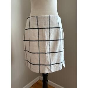 Lulus Soft Winter Skirt White Black Plaid NWT Size Large Cottagecore Office